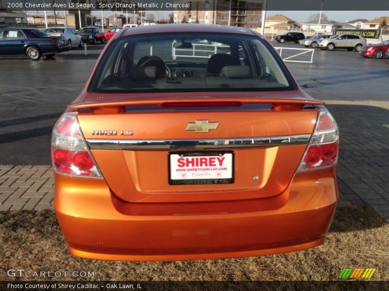 Spicy Orange Metallic / Charcoal 2008 Chevrolet Aveo LS Sedan
