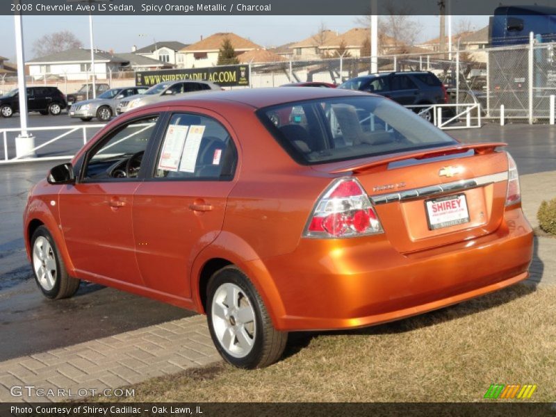 Spicy Orange Metallic / Charcoal 2008 Chevrolet Aveo LS Sedan