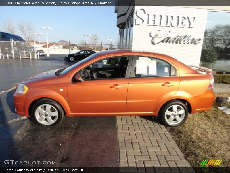 Spicy Orange Metallic / Charcoal 2008 Chevrolet Aveo LS Sedan