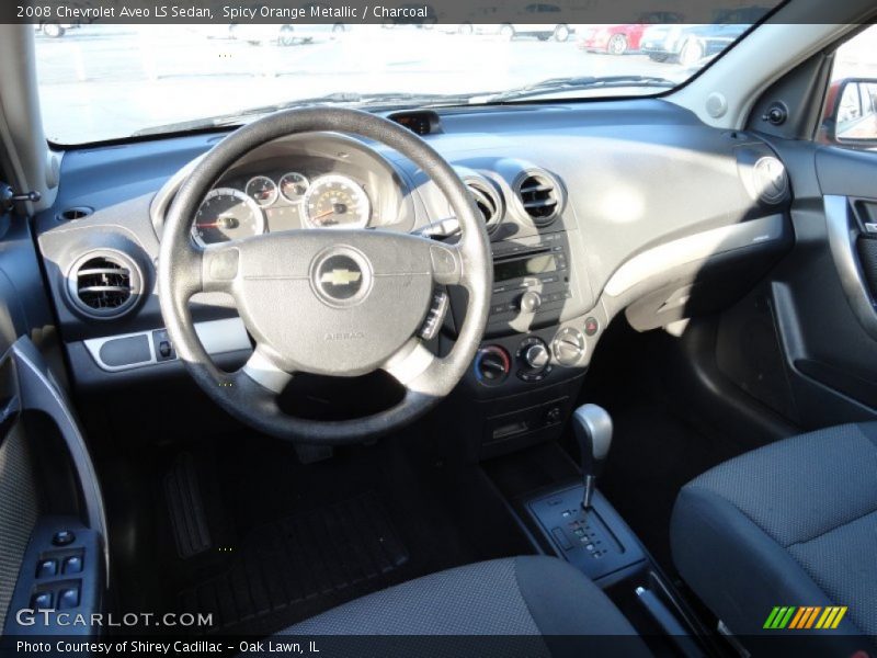Spicy Orange Metallic / Charcoal 2008 Chevrolet Aveo LS Sedan