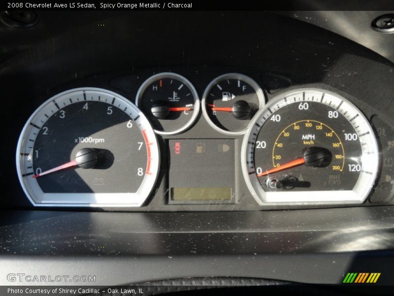 Spicy Orange Metallic / Charcoal 2008 Chevrolet Aveo LS Sedan