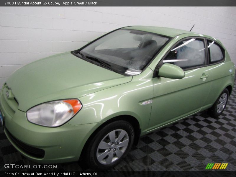 Apple Green / Black 2008 Hyundai Accent GS Coupe