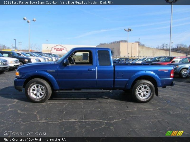 Vista Blue Metallic / Medium Dark Flint 2011 Ford Ranger Sport SuperCab 4x4