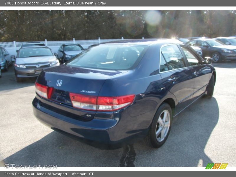 Eternal Blue Pearl / Gray 2003 Honda Accord EX-L Sedan