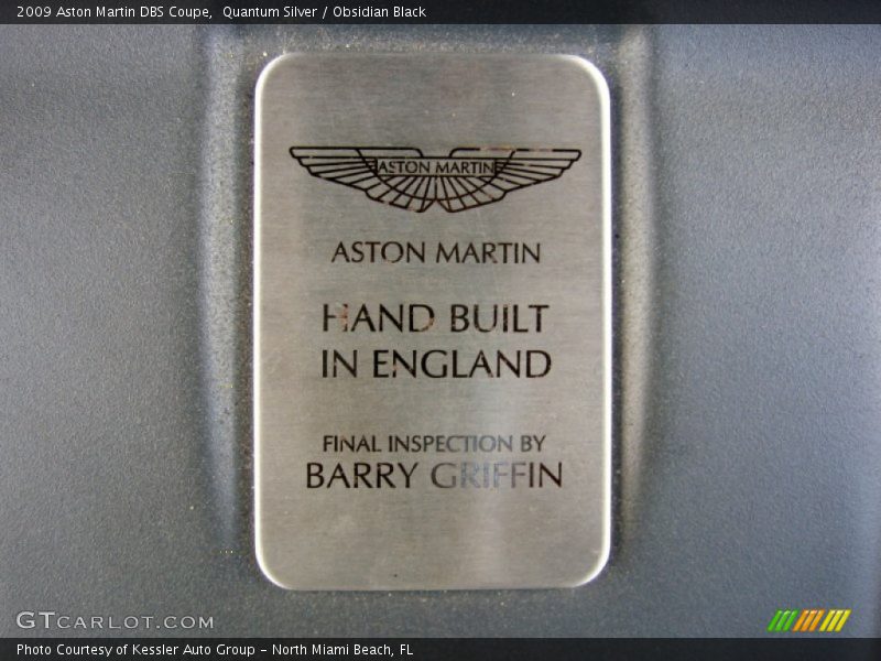 Quantum Silver / Obsidian Black 2009 Aston Martin DBS Coupe