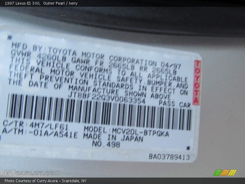 Oyster Pearl / Ivory 1997 Lexus ES 300
