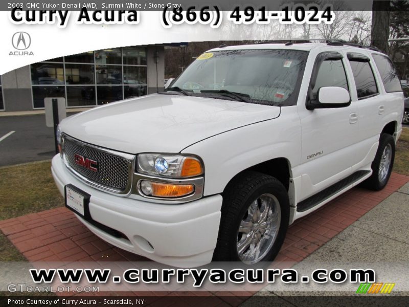 Summit White / Stone Gray 2003 GMC Yukon Denali AWD