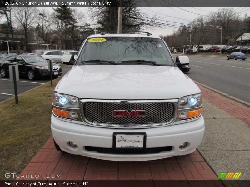 Summit White / Stone Gray 2003 GMC Yukon Denali AWD
