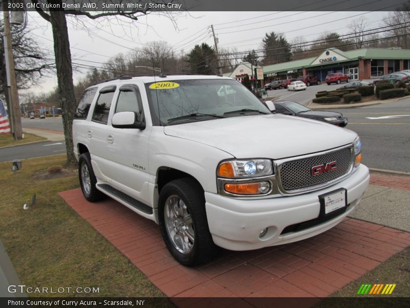 Summit White / Stone Gray 2003 GMC Yukon Denali AWD