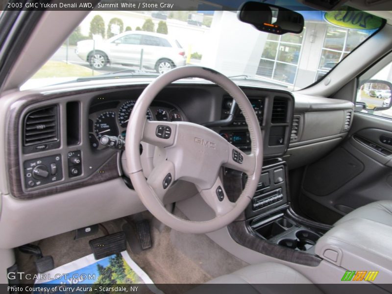 Summit White / Stone Gray 2003 GMC Yukon Denali AWD