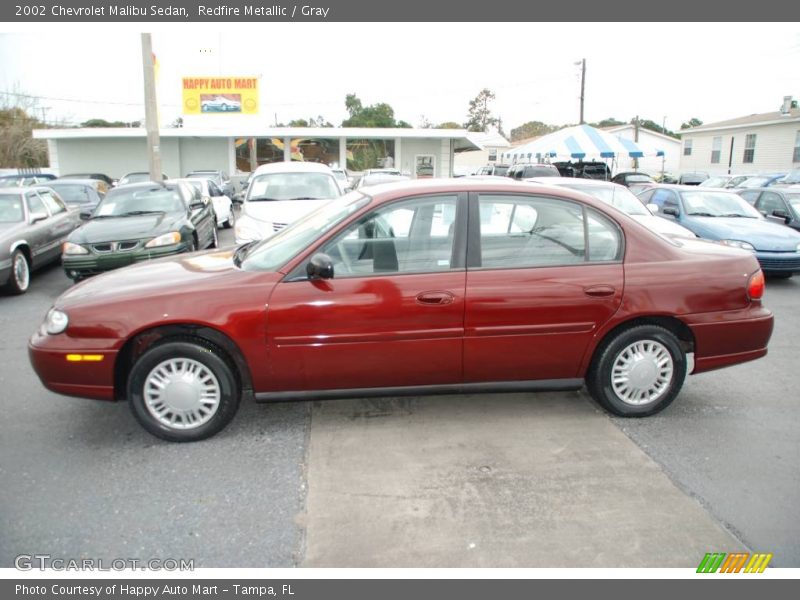 Redfire Metallic / Gray 2002 Chevrolet Malibu Sedan