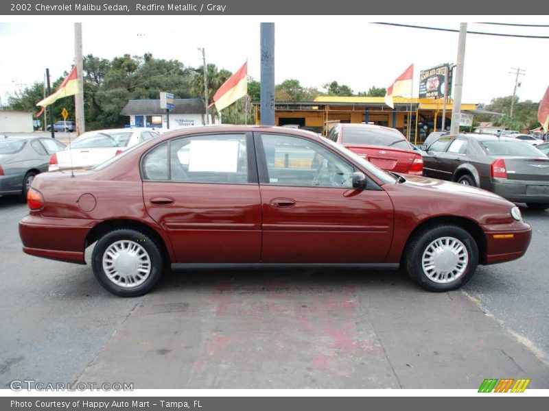 Redfire Metallic / Gray 2002 Chevrolet Malibu Sedan
