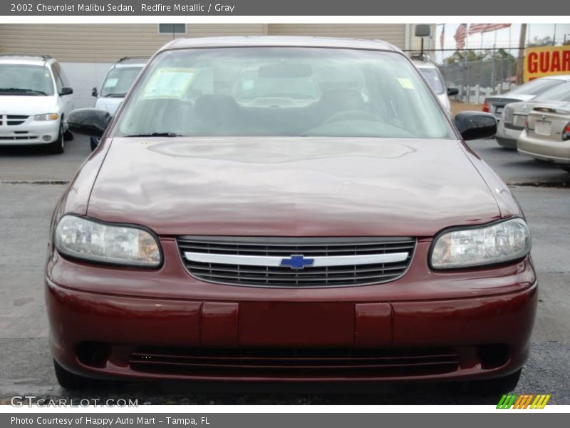 Redfire Metallic / Gray 2002 Chevrolet Malibu Sedan