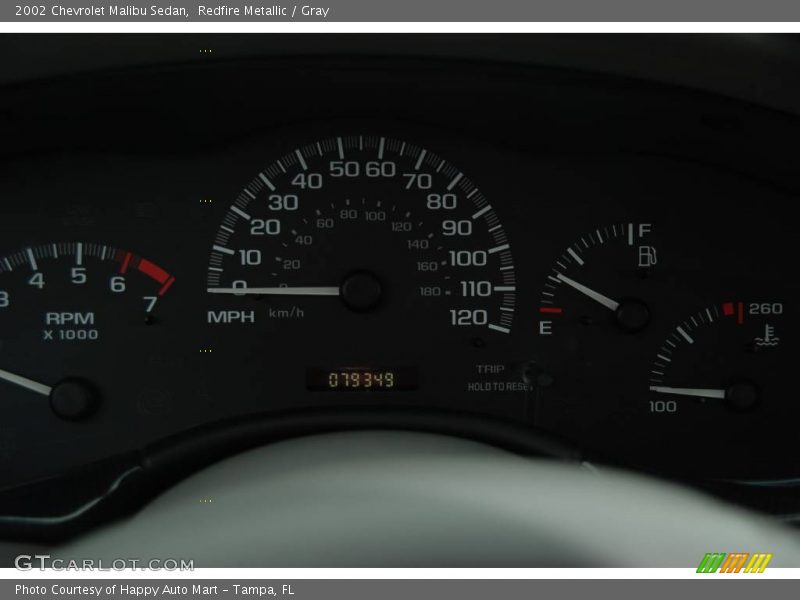 Redfire Metallic / Gray 2002 Chevrolet Malibu Sedan