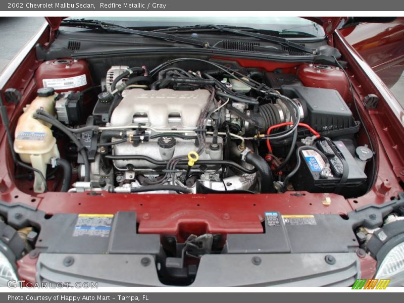 Redfire Metallic / Gray 2002 Chevrolet Malibu Sedan