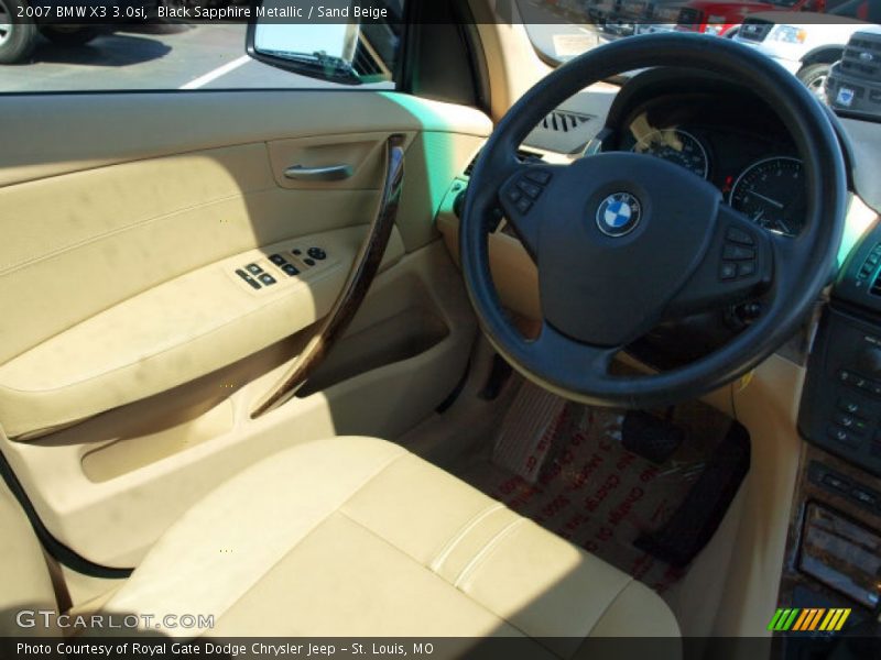 Black Sapphire Metallic / Sand Beige 2007 BMW X3 3.0si