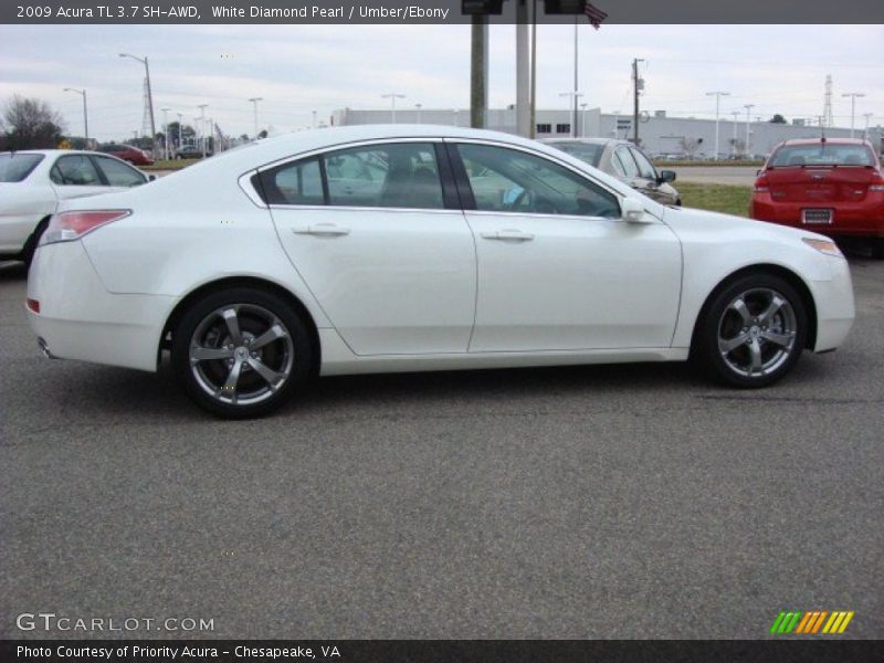 White Diamond Pearl / Umber/Ebony 2009 Acura TL 3.7 SH-AWD