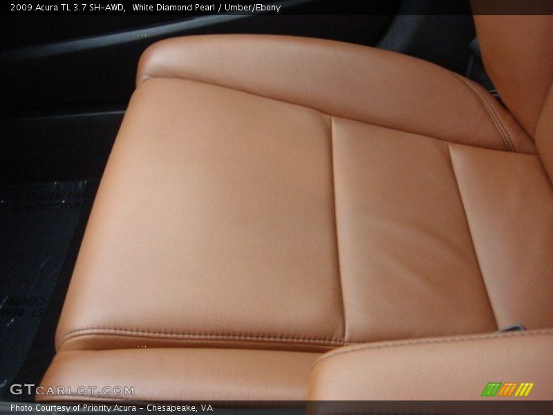 White Diamond Pearl / Umber/Ebony 2009 Acura TL 3.7 SH-AWD