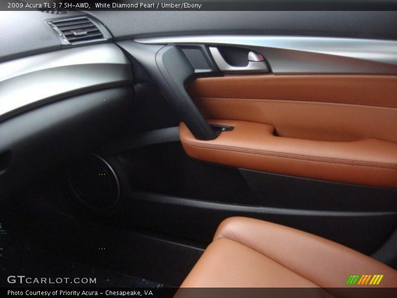 White Diamond Pearl / Umber/Ebony 2009 Acura TL 3.7 SH-AWD