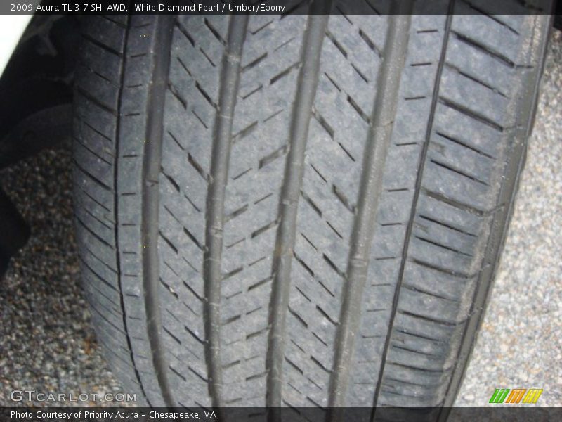 White Diamond Pearl / Umber/Ebony 2009 Acura TL 3.7 SH-AWD