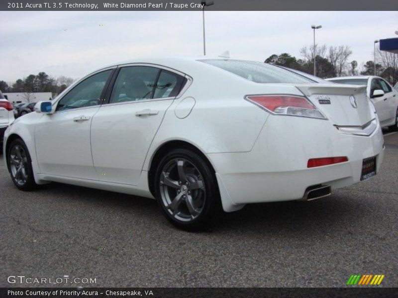 White Diamond Pearl / Taupe Gray 2011 Acura TL 3.5 Technology