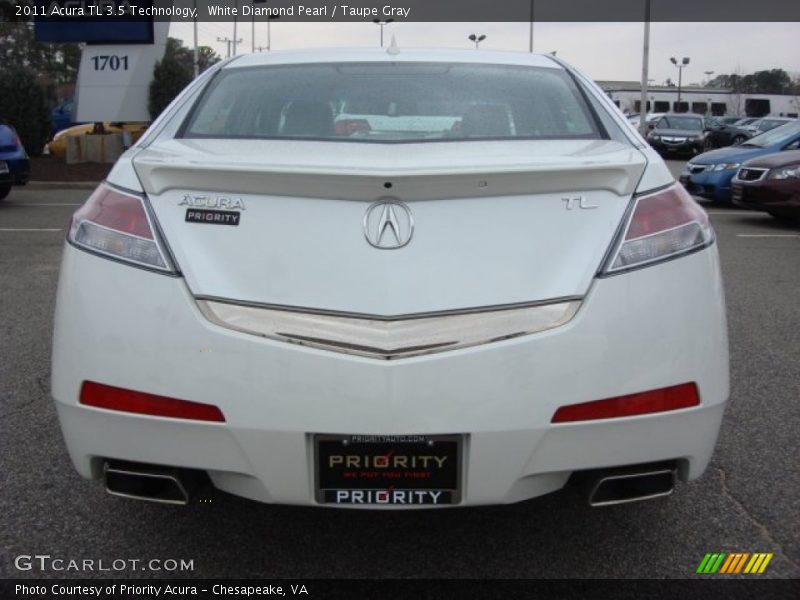 White Diamond Pearl / Taupe Gray 2011 Acura TL 3.5 Technology