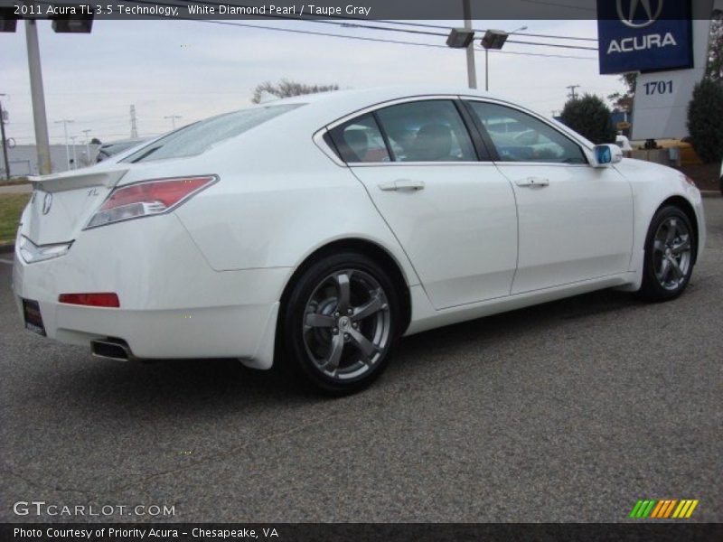 White Diamond Pearl / Taupe Gray 2011 Acura TL 3.5 Technology