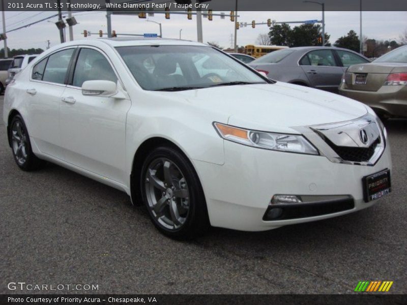 White Diamond Pearl / Taupe Gray 2011 Acura TL 3.5 Technology