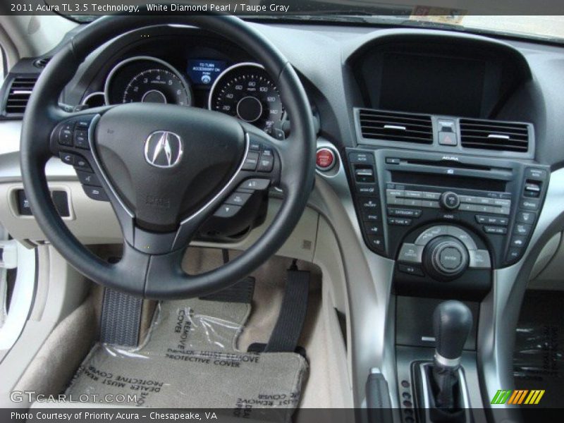 White Diamond Pearl / Taupe Gray 2011 Acura TL 3.5 Technology