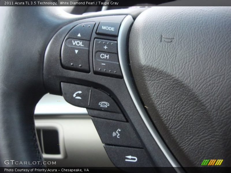 White Diamond Pearl / Taupe Gray 2011 Acura TL 3.5 Technology