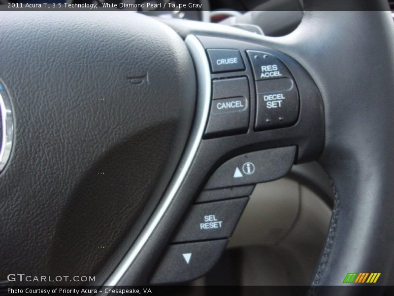 White Diamond Pearl / Taupe Gray 2011 Acura TL 3.5 Technology