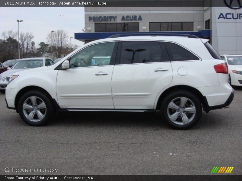 Aspen White Pearl / Taupe 2011 Acura MDX Technology