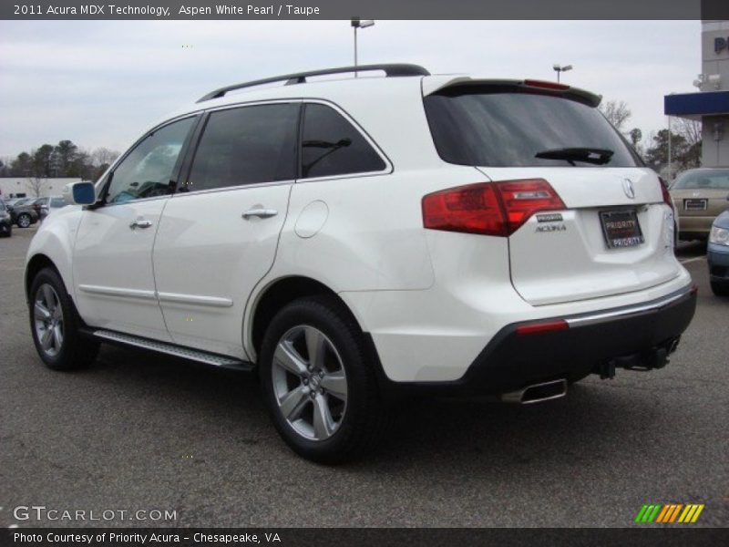 Aspen White Pearl / Taupe 2011 Acura MDX Technology
