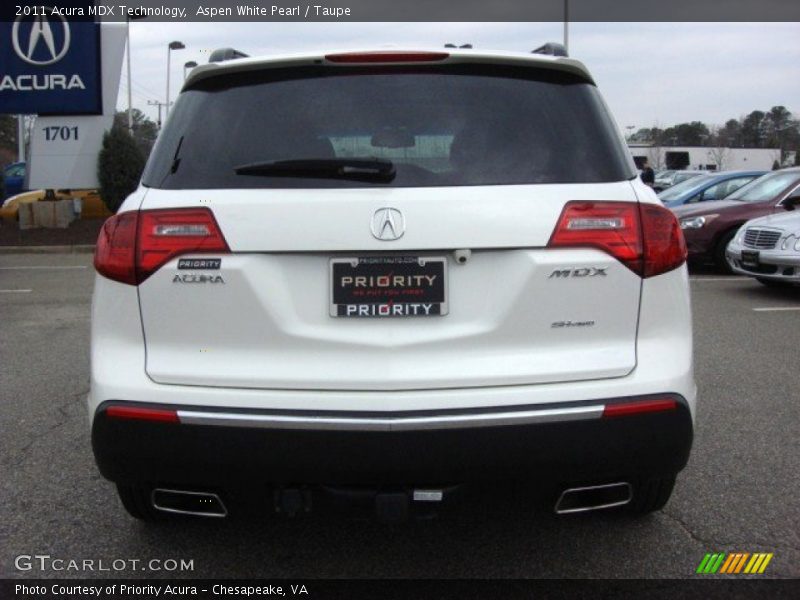 Aspen White Pearl / Taupe 2011 Acura MDX Technology