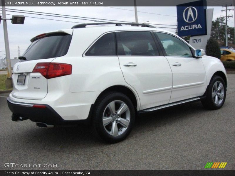Aspen White Pearl / Taupe 2011 Acura MDX Technology