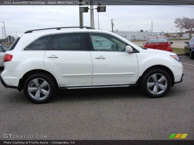 Aspen White Pearl / Taupe 2011 Acura MDX Technology