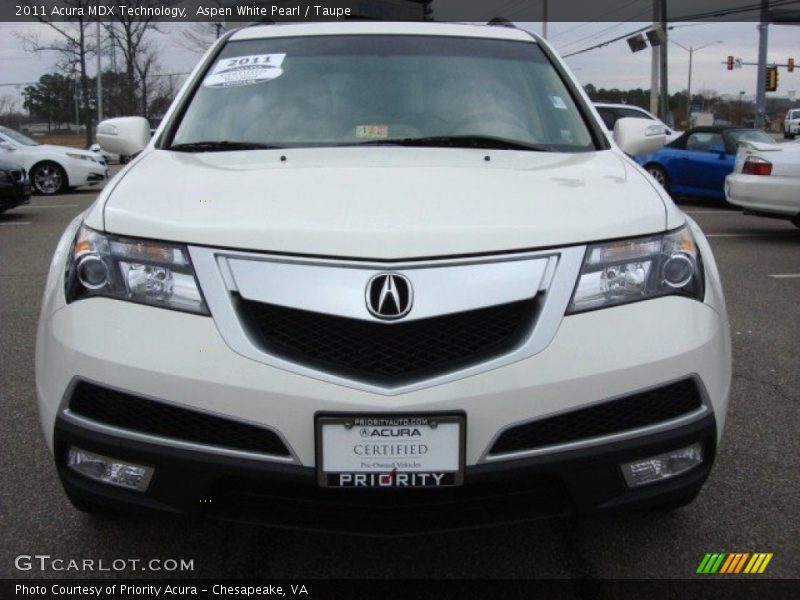 Aspen White Pearl / Taupe 2011 Acura MDX Technology