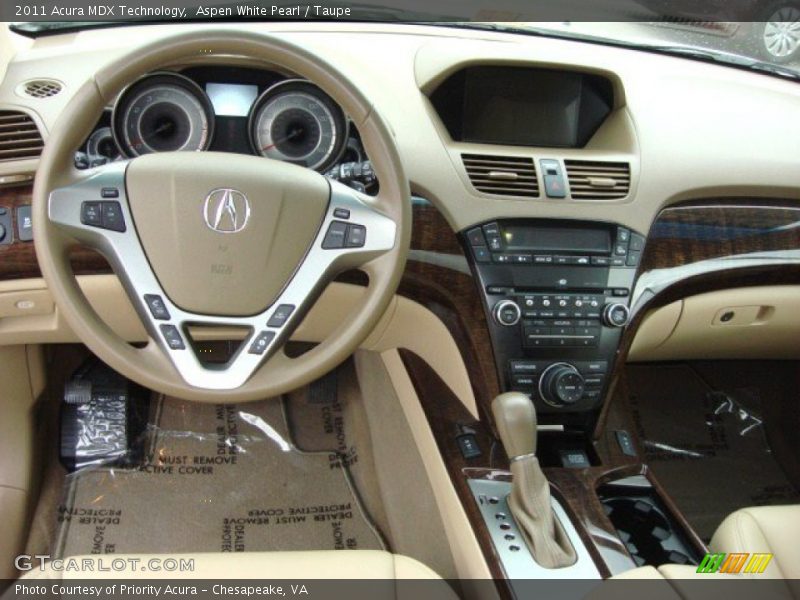Aspen White Pearl / Taupe 2011 Acura MDX Technology