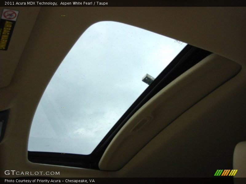 Aspen White Pearl / Taupe 2011 Acura MDX Technology
