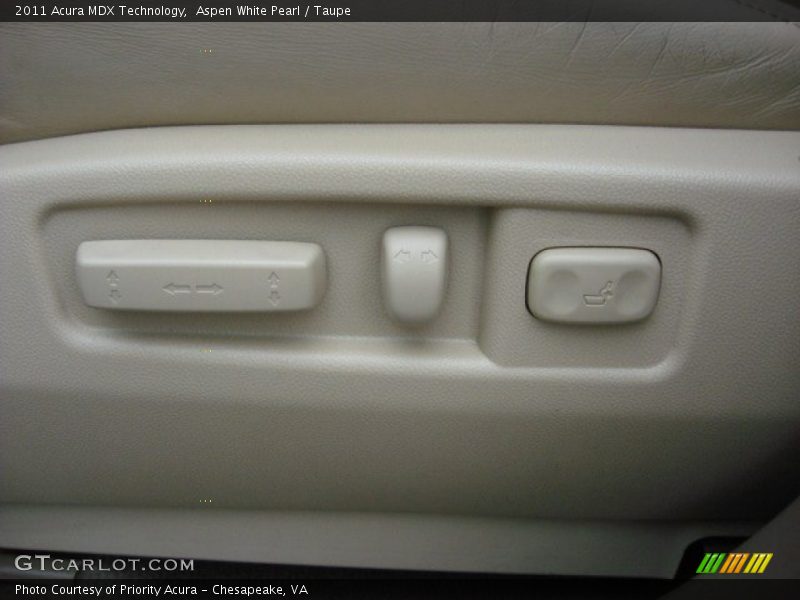 Aspen White Pearl / Taupe 2011 Acura MDX Technology