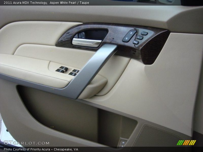 Aspen White Pearl / Taupe 2011 Acura MDX Technology
