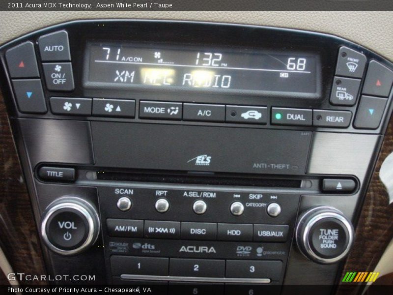 Aspen White Pearl / Taupe 2011 Acura MDX Technology