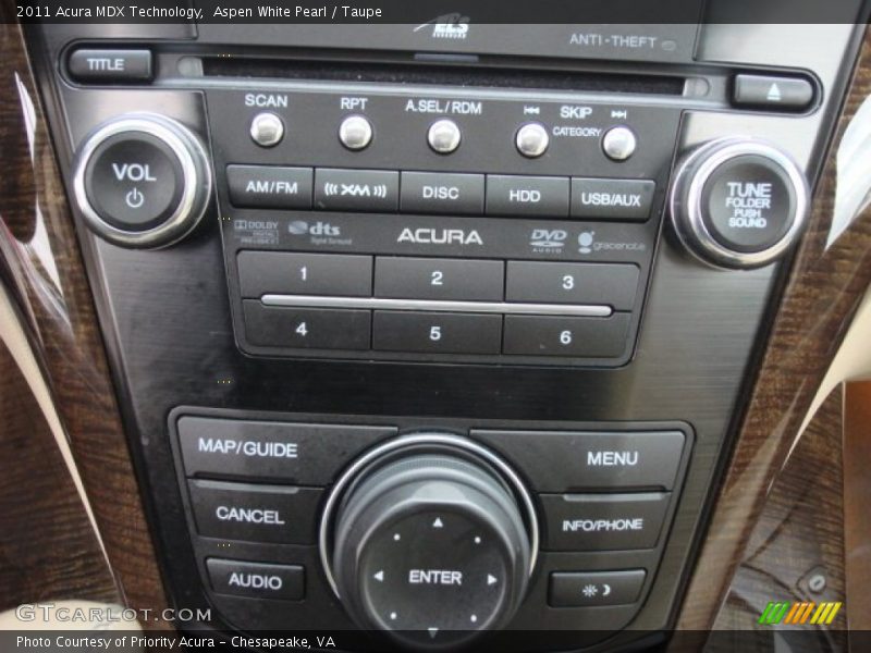 Aspen White Pearl / Taupe 2011 Acura MDX Technology