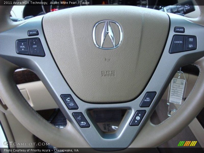 Aspen White Pearl / Taupe 2011 Acura MDX Technology