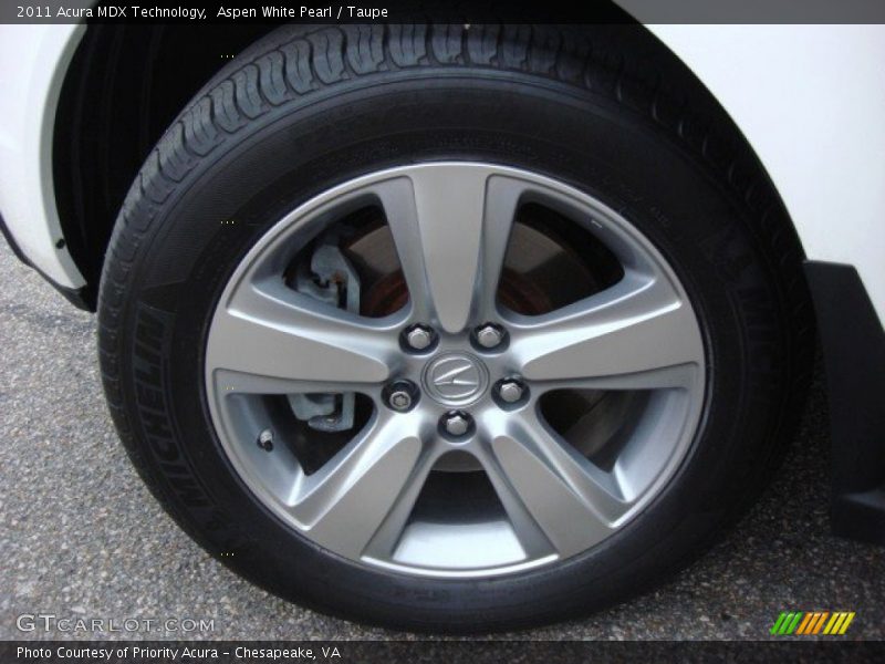 Aspen White Pearl / Taupe 2011 Acura MDX Technology