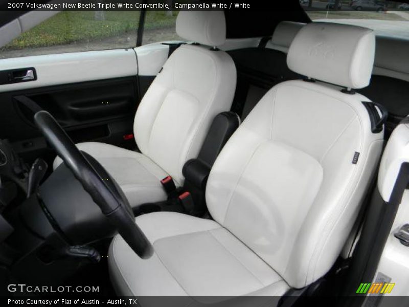 Front Seat of 2007 New Beetle Triple White Convertible