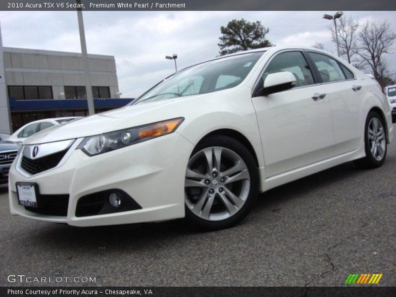 Premium White Pearl / Parchment 2010 Acura TSX V6 Sedan