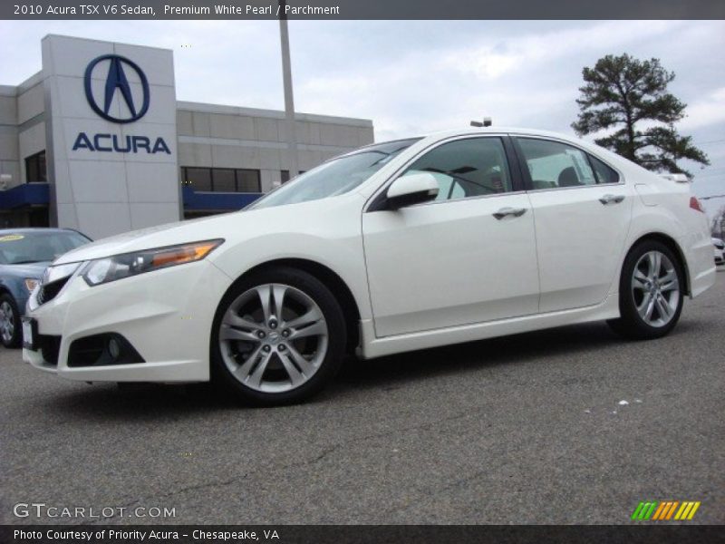 Premium White Pearl / Parchment 2010 Acura TSX V6 Sedan