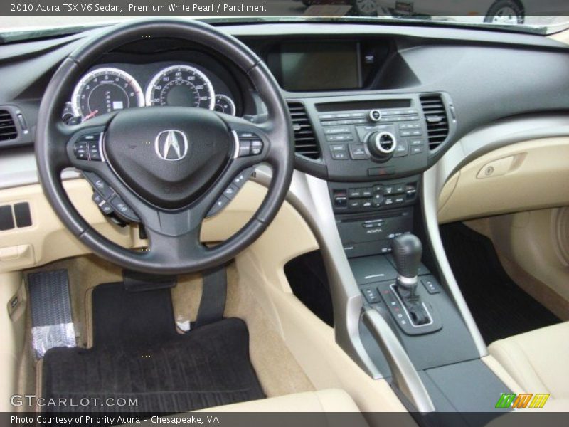 Premium White Pearl / Parchment 2010 Acura TSX V6 Sedan
