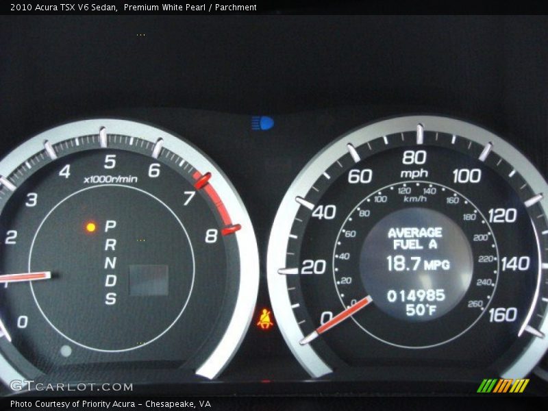 Premium White Pearl / Parchment 2010 Acura TSX V6 Sedan